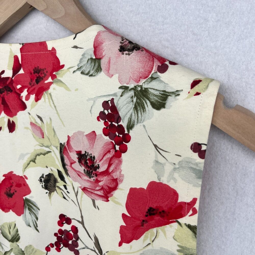 ELLEN TRACY Vest 10P Petite LINDA ALLARD Floral Button Up Waistcoat Red Vintage - Picture 6 of 12